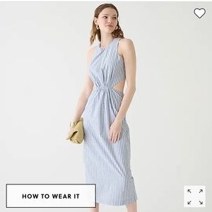 J.Crew Twist Back Midi in Stripe